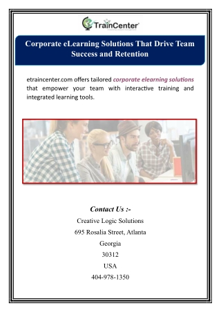 Corporate eLearning Solutions That Drive Team Success and Retention