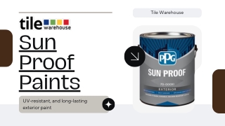 Sun proof paint: Provides a Tough & Durable Coating
