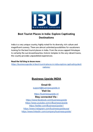 Best Tourist Places in India_ Explore Captivating Destinations