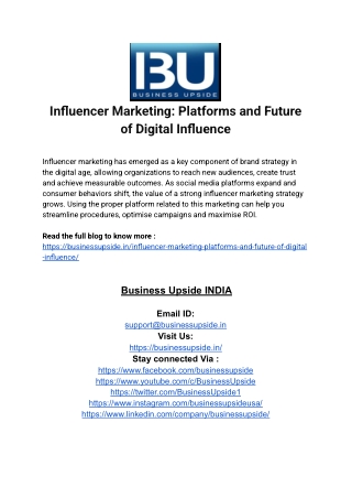 Influencer Marketing_ Platforms and Future of Digital Influence