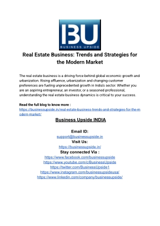 Real Estate Business_ Trends and Strategies for the Modern Market