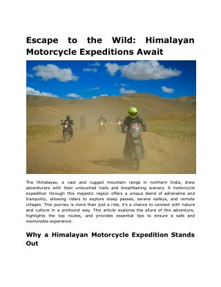 Escape to the Wild_ Himalayan Motorcycle Expeditions Await