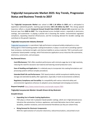 Triglycidyl Isocyanurate Market