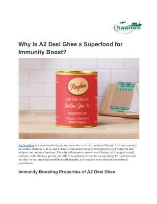 Why Is A2 Desi Ghee a Superfood for Immunity Boost_