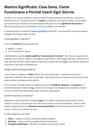 Mantra Significato