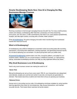 Smarter Bookkeeping Starts Here_ How AI is Changing the Way Businesses Manage Finances