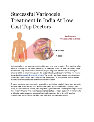 Successful Varicocele Treatment In India At Low Cost Top Doctors