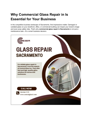 Why Commercial Glass Repair in Is Essential for Your Business