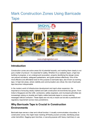 mark construction zones using barricade tape
