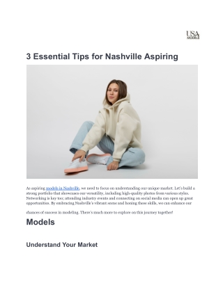 3 Essential Tips for Nashville Aspiring Models
