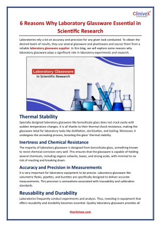 6 Reasons Why Laboratory Glassware Essential in Scientific Research