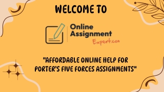 Porter’s Five Forces Assignment Help Online by Business Experts