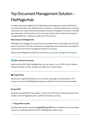 top document management solution filemagichub