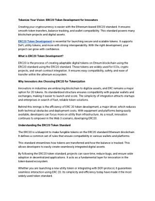 Tokenize Your Vision_ ERC20 Token Development for Innovators