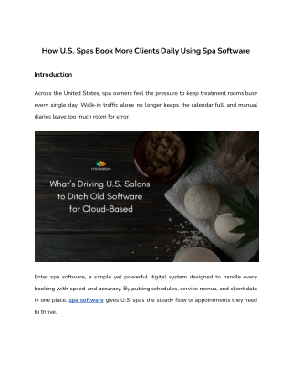 How U.S. Spas Book More Clients Daily Using Spa Software
