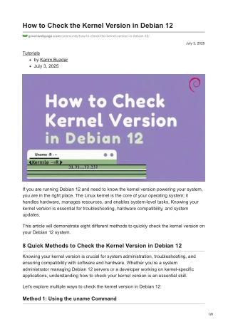 How to Check the Kernel Version in Debian 12