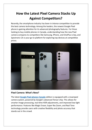 How the Latest Pixel Camera Stacks Up Against Competitors