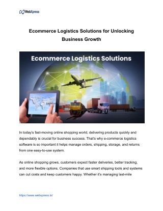 Ecommerce Logistics Solutions for Unlocking Business Growth