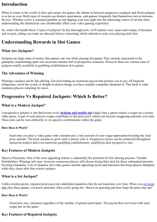 Modern Vs Dealt With Jackpots: Which Is Better?