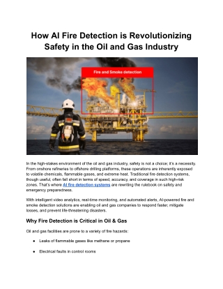 How AI Fire Detection is Revolutionizing Safety in the Oil and Gas Industry