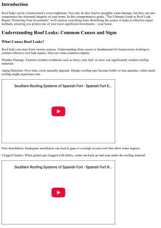 The Ultimate Guide to Roof Leak Repair: Protecting Your Investment