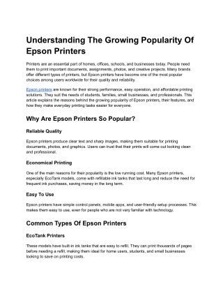 Epson Printers