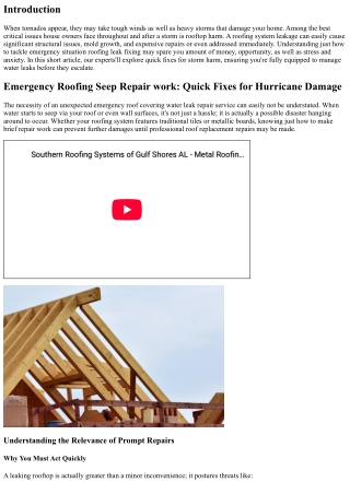 Emergency Situation Roof Covering Leak Repair Service: Quick Fixes for Storm Har