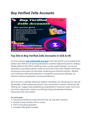Top Site To Buy Verified Zelle Accounts (Aged or New)