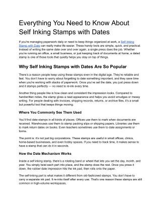 Everything You Need to Know About Self Inking Stamps with Dates