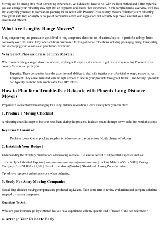 How to Get ready for a Trouble-free Move with Phoenix Long Distance Movers