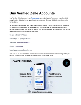 How To Buy Verified Zelle Accounts