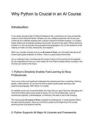 Why Python Is Crucial in an AI Course