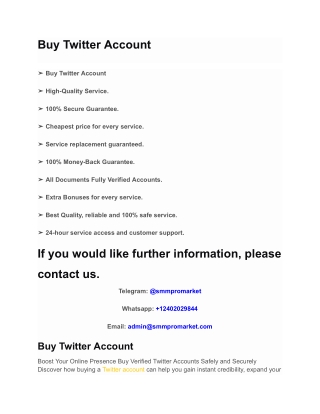 Buy Twitter Account
