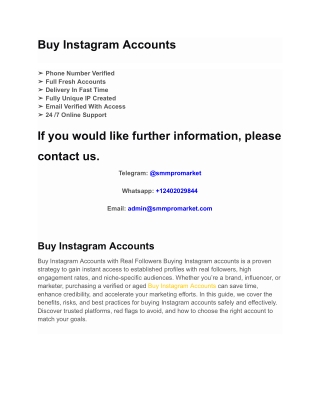 Buy Instagram Accounts