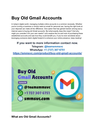 Buy Old Gmail Accounts for Better Email Deliverability