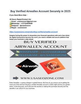 Buy Verified Airwallex Account Securely in 2025