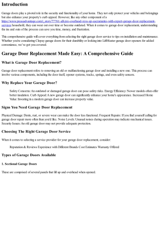 Garage Door Replacement Made Easy: A Comprehensive Guide