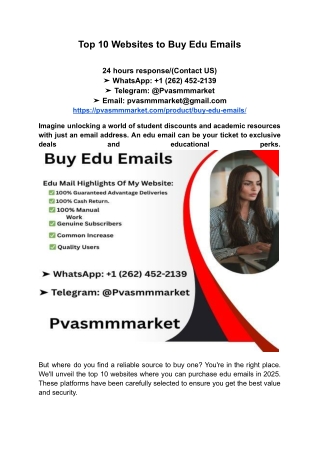 Top 10 Websites to Buy Edu Emails