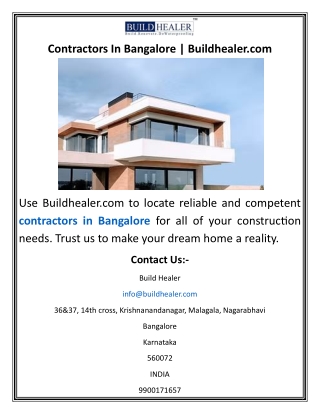 contractors in bangalore buildhealer com