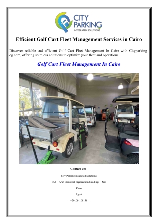 Efficient Golf Cart Fleet Management Services in Cairo