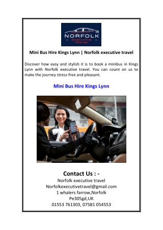 Mini Bus Hire Kings Lynn  Norfolk executive travel