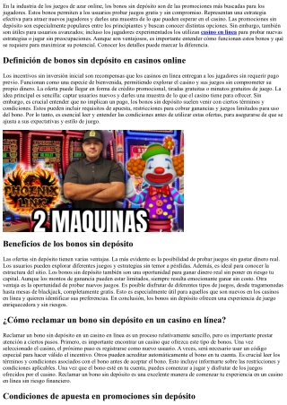 Juegos De Casino Que Dan Bono Sin Deposito - Explora Alternativas Sin Riesgo Fin