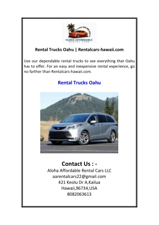 Rental Trucks Oahu  Rentalcars-hawaii.com