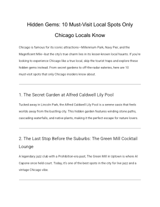 Hidden Gems_ 10 Must-Visit Local Spots Only Chicago Locals Know