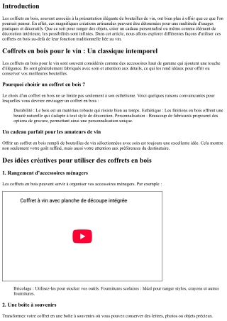 Coffrets en bois : des idées d'utilisation au-delà du vin