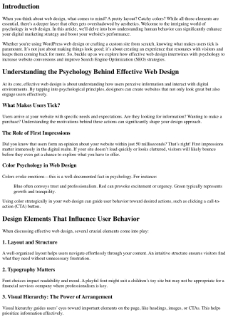 Understanding the Psychology Behind Effective Web Design