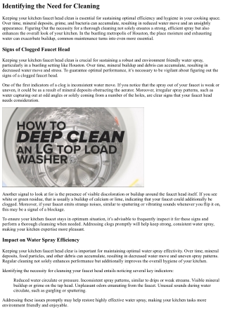 Scrub Your Kitchen Faucet Head For Robust Houston Spray