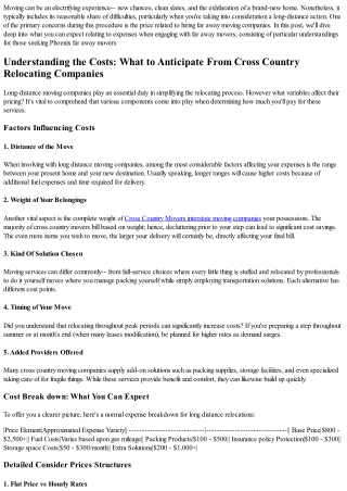 Recognizing the Costs: What to Anticipate From Long Distance Moving Companies