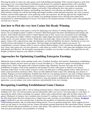 Best  Casino Site Game to Win  Cash - Top  Approaches for Success