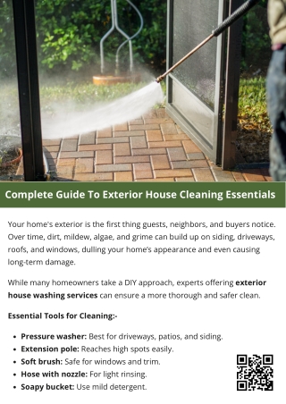Complete Guide To Exterior House Cleaning Essentials
